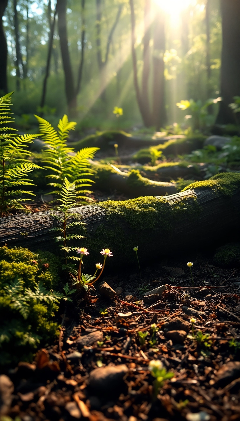 Free AI Spring Forest Floor iPhone Gorgeous Wallpaper